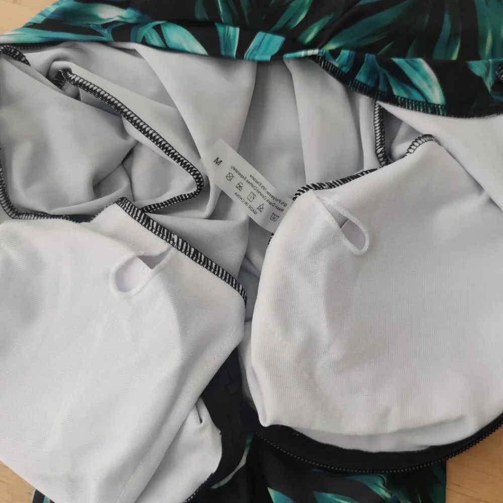 NWOT Long Sleeve One Piece Tropical Swimsuit